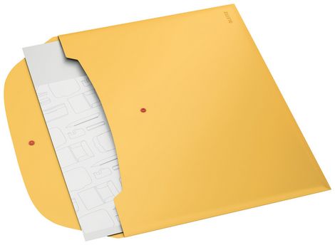 Папка-конверт на кнопке Leitz Cosy А4, 2 отделения, 200 мкм, желтая, 3 шт - №3