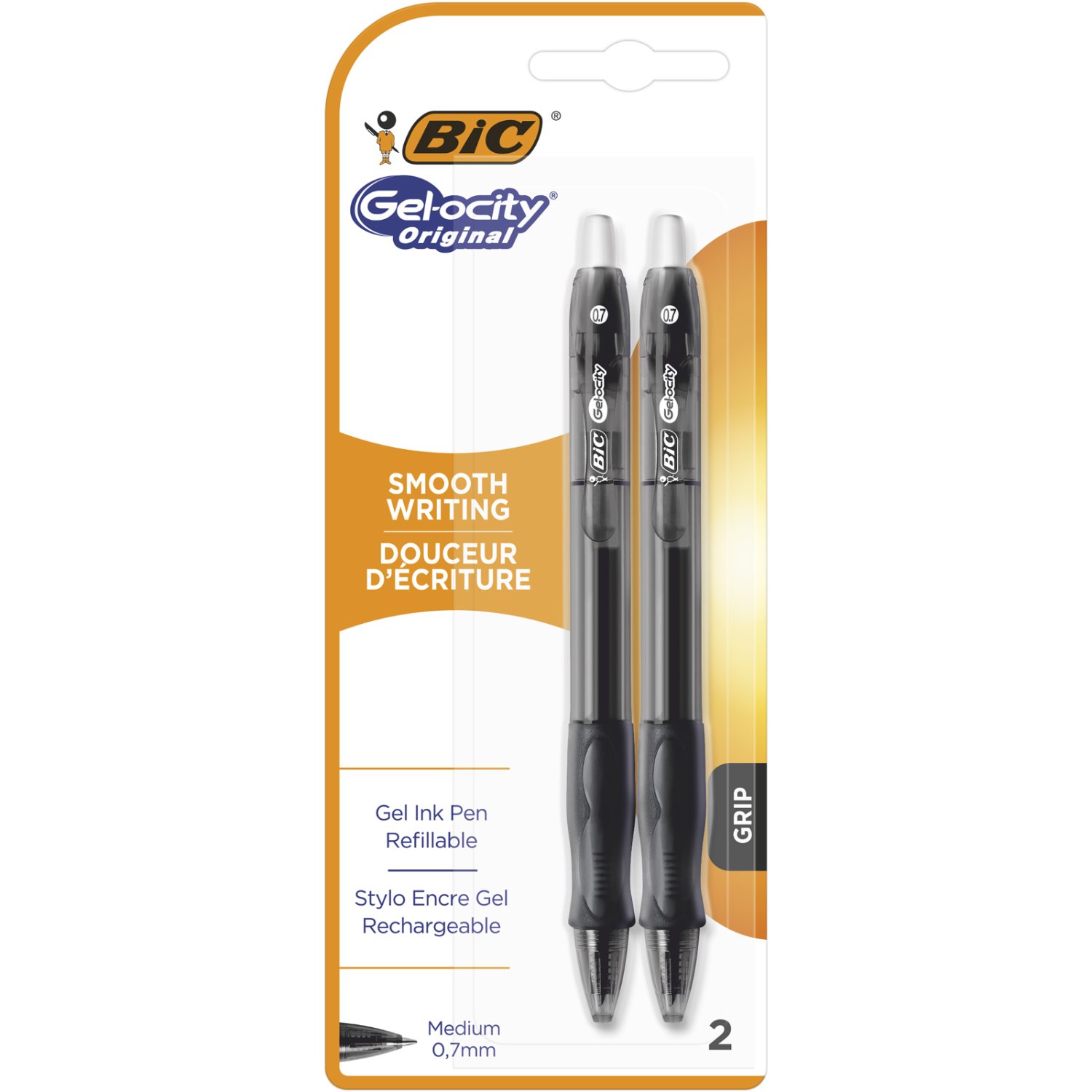 Набор ручек шариковых автоматических BIC Gel-Ocity Original 0.4 мм, черный, 2 шт - №1