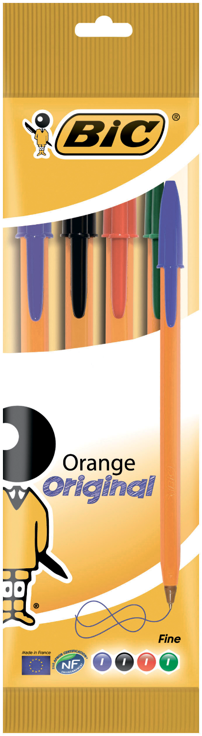Набор ручек шариковых BIC Orange 0.3 мм, ассорти, 4 шт - №1