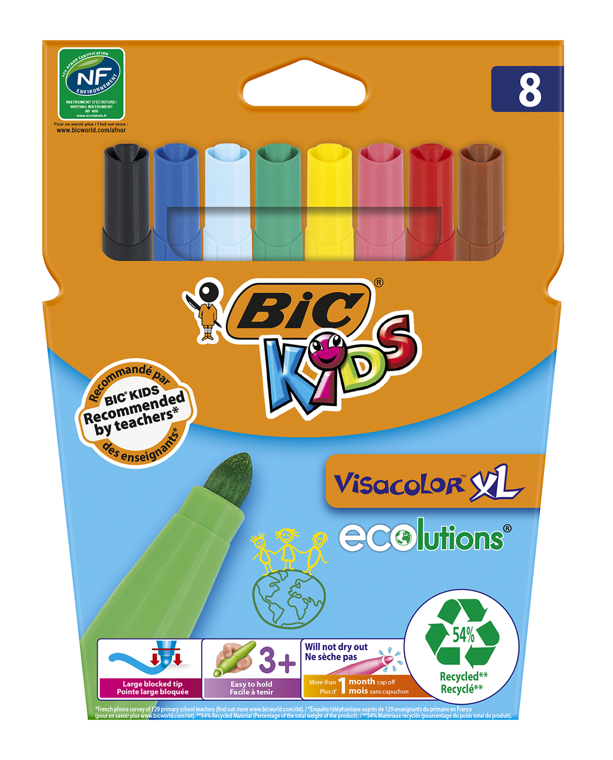 Фломастеры "Kids Visacolor XL", 8 цветов - №1