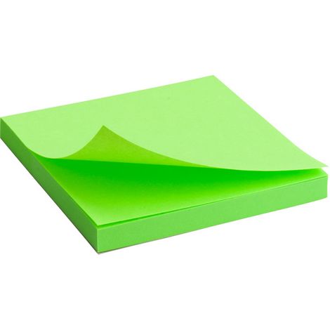 Блок бумаги для заметок Axent 75x75 мм, склеенный, неоновый зеленый - №1