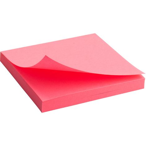 Блок бумаги для заметок Axent 75x75 мм, склеенный, неоновый розовый - №1