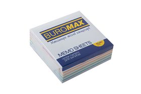 Блок бумаги для заметок Buromax Радуга 80х80х30 мм, склеенный