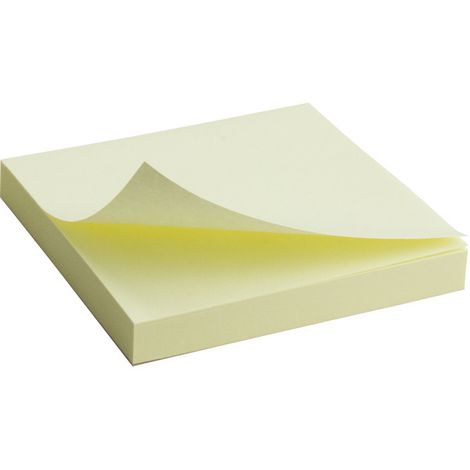 Блок бумаги для заметок Axent 75x75 мм, склеенный, пастельный желтый - №1