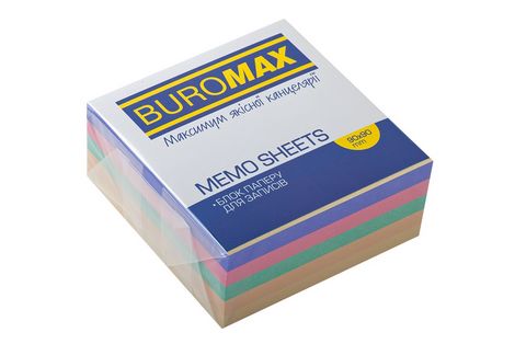 Блок бумаги для заметок Buromax Декор 90х90х40 мм, не склеенный - №1