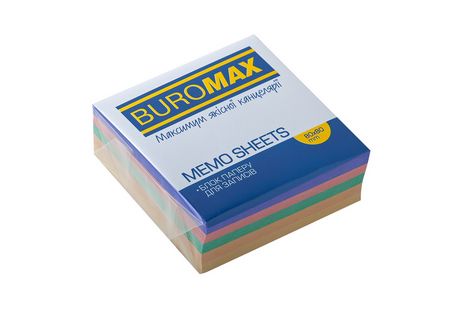 Блок бумаги для заметок Buromax Декор 80х80х30 мм, склеенный - №1
