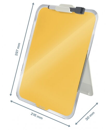 Флипчарт для маркера стеклянный настольный Leitz Cosy 21.6х29.7 см, желтый - №2