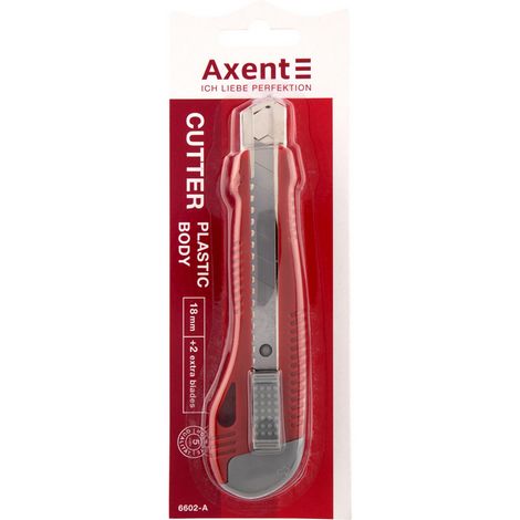 Нож канцелярский Axent, лезвие 18 мм + 2 запасных лезвия - №2