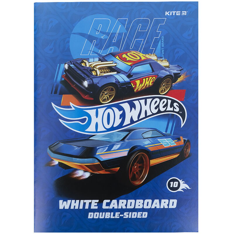 Картон белый KITE Hot Wheels А4, 10 листов - №1