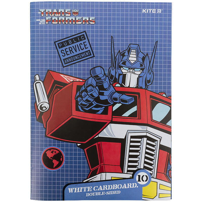 Картон белый KITE Transformers А4, 10 листов - №1