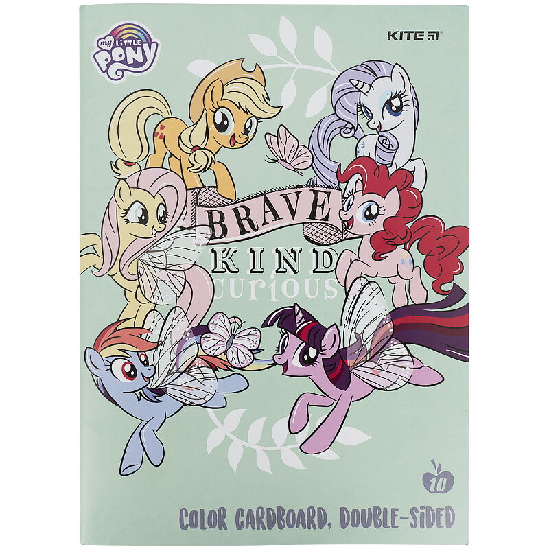 Картон кольоровий двосторонній Kite My Little Pony А4, 10 аркушів, 10 кольорів