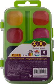 Акварельні водорозчинні фарби на палітрі, 8 кольорів, салатова. KIDS Line