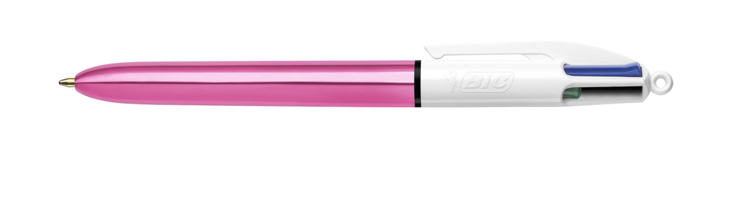 Ручка шариковая автоматическая BIC "4 in 1 Colours Shine Pink"0.32 мм, ассорти