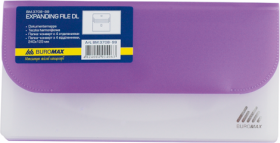 Папка-конверт на липучці Buromax TRAVEL DL, 4 відділення, 400/170 мкм, асорті