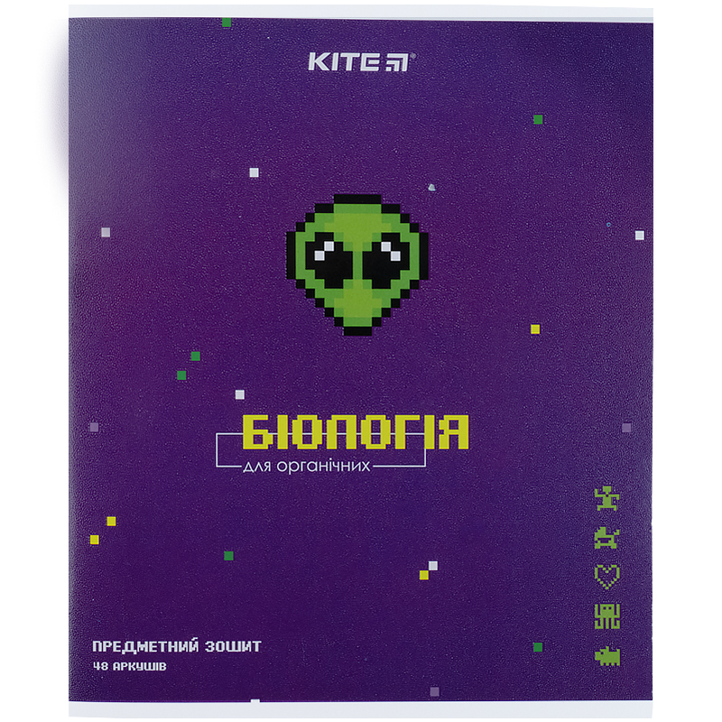 Тетрадь предметная по Биологии Kite Pixel А5, 48 листов, клетка