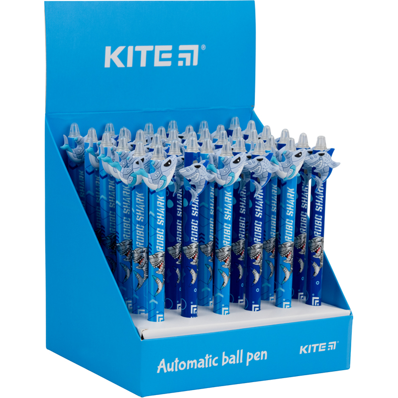 Ручка кулькова автоматична KITE Shark 0,5 мм, синій - №2