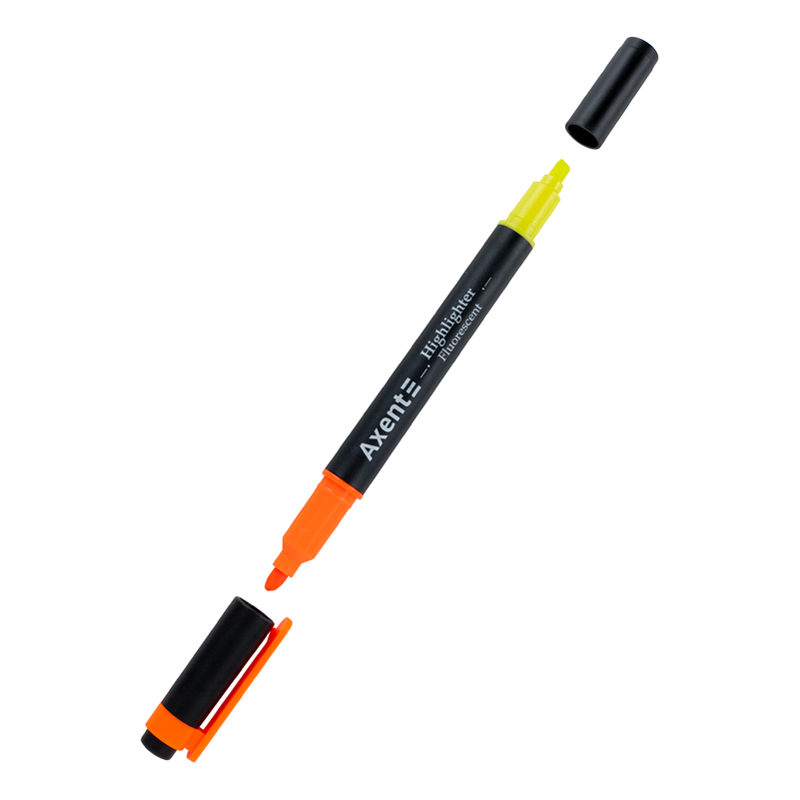 Маркер Axent Highlighter Dual 2534-A, 2-4 мм, помаранчевий+жовтий