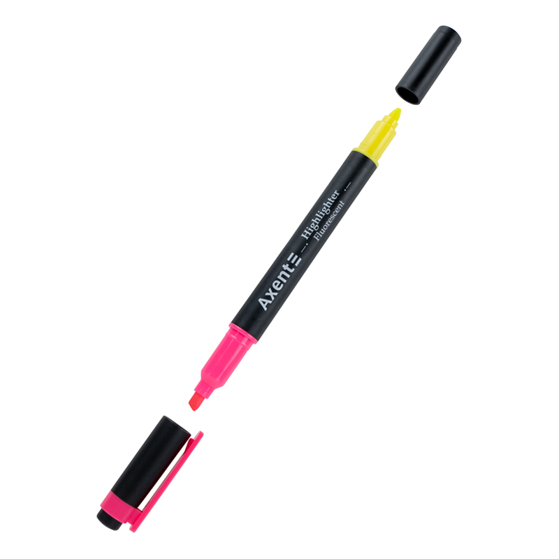 Маркер Axent Highlighter Dual 2534-A, 2-4 мм, рожевий+жовтий - №1