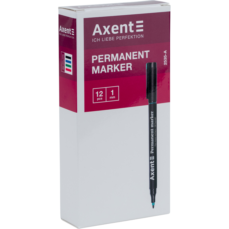Маркер Axent Permanent 2535-A, 1 мм, синій - №2