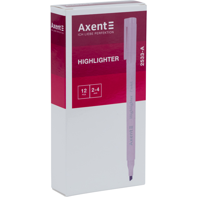 Маркер Axent Highlighter Pastel 2533-A, 2-4 мм, рожевий - №2