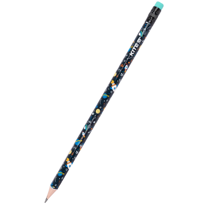 Олівець графітний з резинкою Space, 36шт., туба