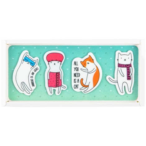 Закладки пластиковые с клейким слоем KITE Cats, 35х50 мм, 4х20 шт, ассорти - №3