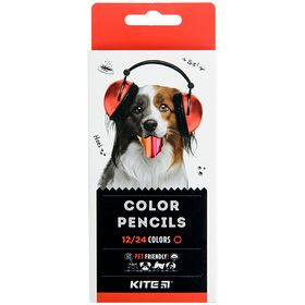 Олівці кольорові двосторонні KITE Dogs, 24 кольори