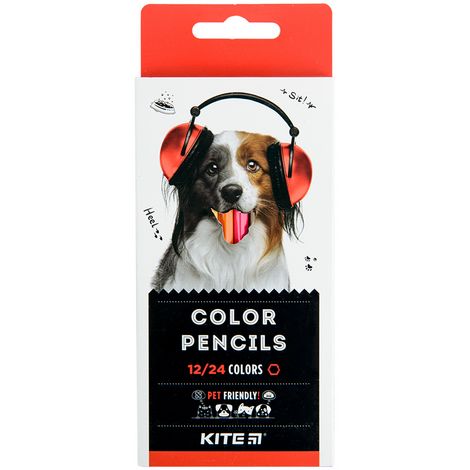 Карандаши цветные двусторонние KITE Dogs, 24 цвета - №1