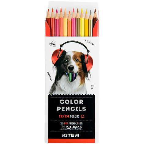 Карандаши цветные двусторонние KITE Dogs, 24 цвета - №4
