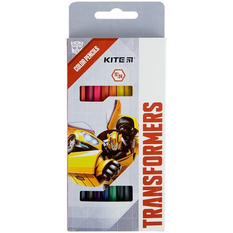 Карандаши цветные двусторонние KITE Transformers, 24 цвета - №1