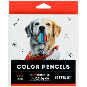 Олівці кольорові KITE Dogs, 24 кольори