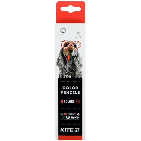 Карандаши цветные KITE Dogs, 6 цветов - №1