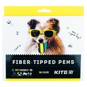 Фломастери KITE Dogs, 18 кольорів