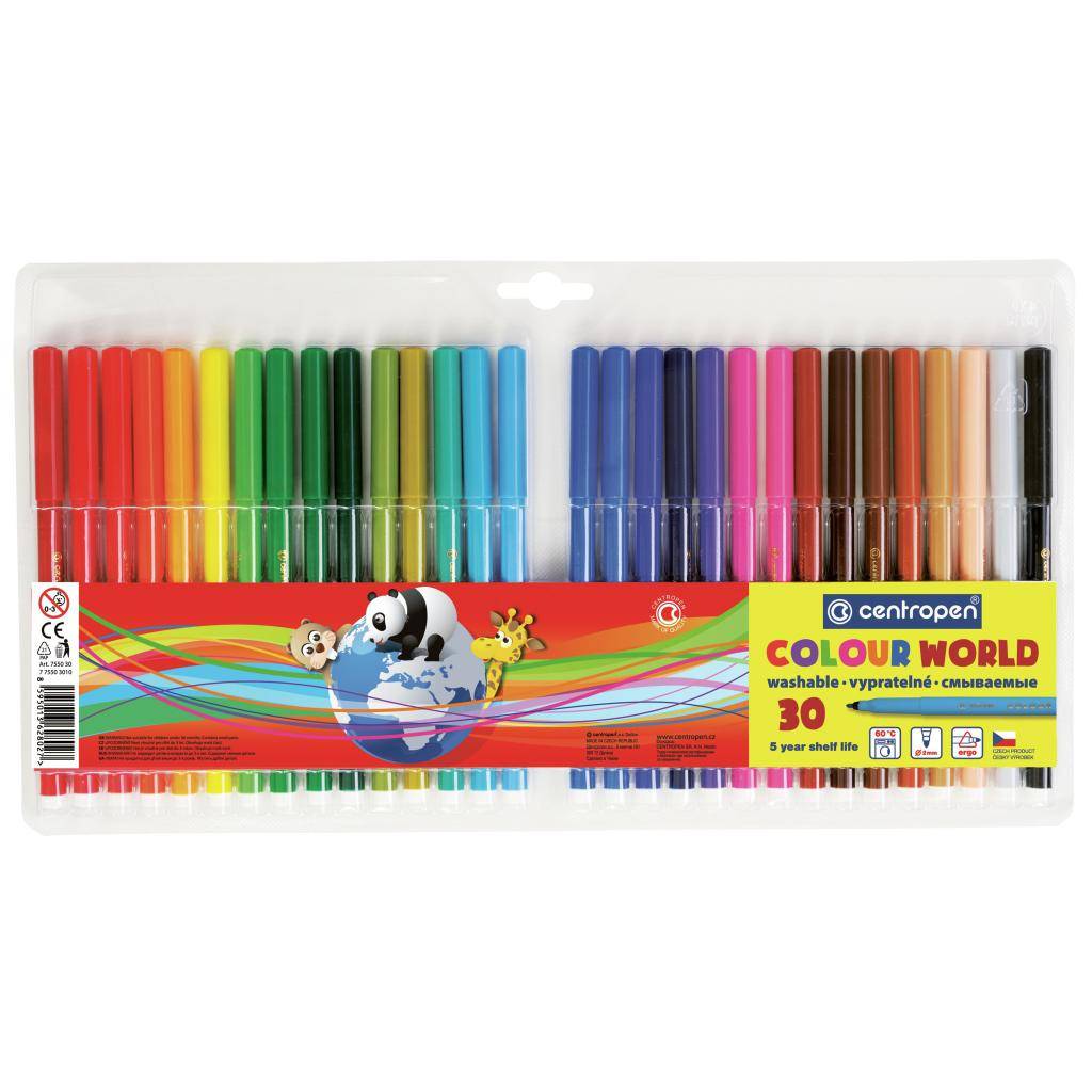 Фломастери Colour World 7550/30, Centropen, 30 кольорів