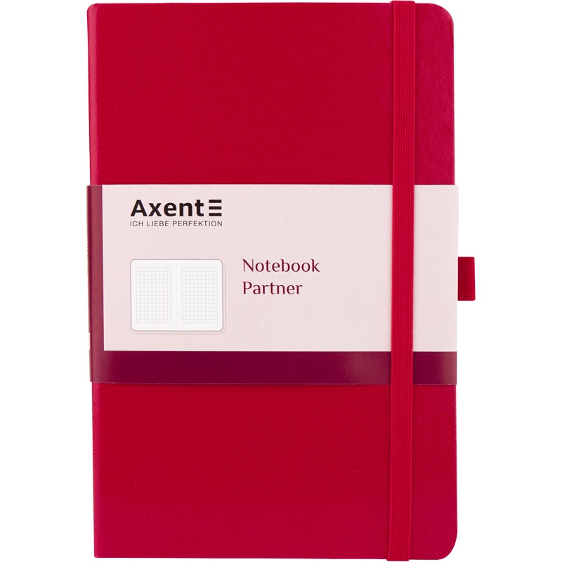 Книга записная Axent Partner, 125х195 мм, 96 листов, клетка, красная - №1