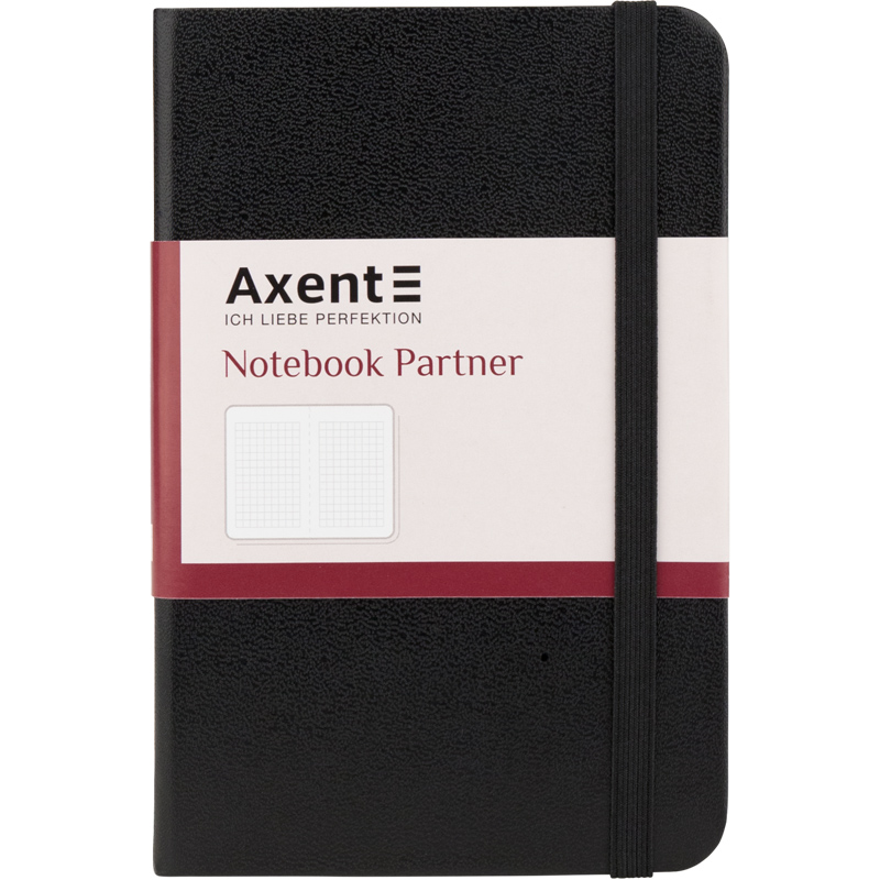 Книга записная Axent Partner, 9.5х14 см, 96 листов, клетка, черная - №1
