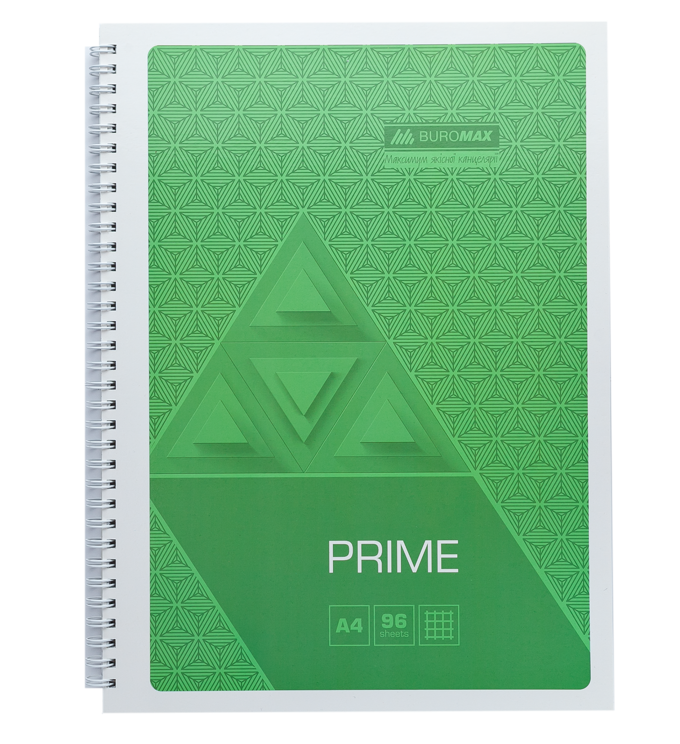 Тетрадь для записей Buromax PRIME А4, 96 листов, клетка, салатовая - №1