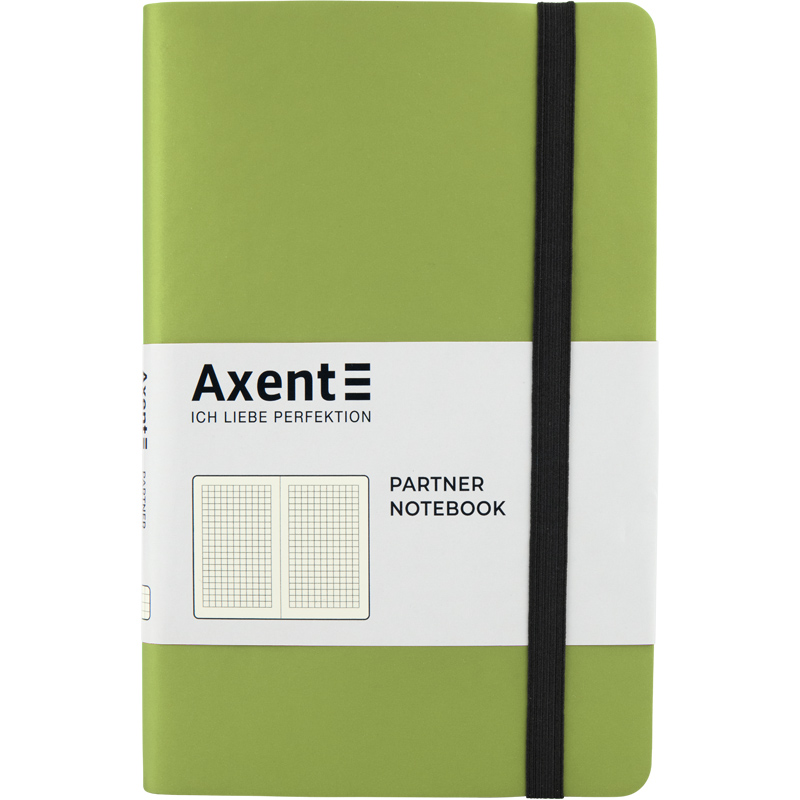 Книга записная Axent Partner Soft, 12,5х19,5 см, клетка, салатовая - №1