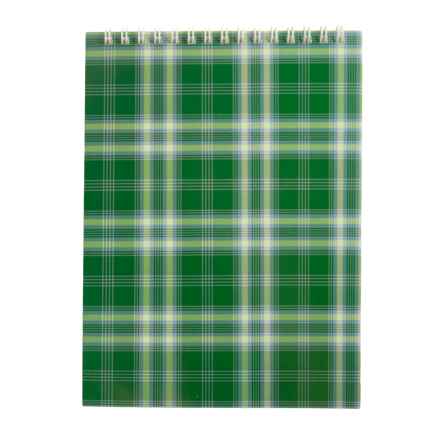 Блокнот на пружині, А5, 48 аркушів, клітинка, картонна обкладинка,зелений
