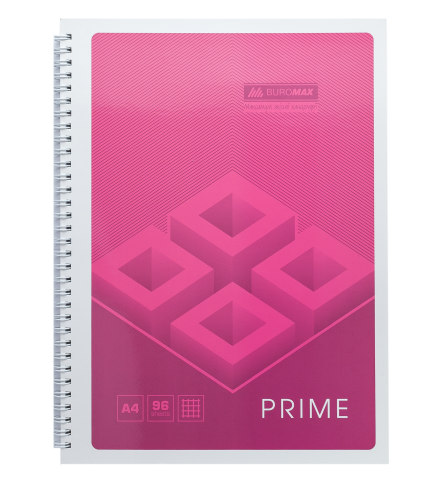 Тетрадь для записейBuromax PRIME А4, 96 листов, клетка, розовая - №1