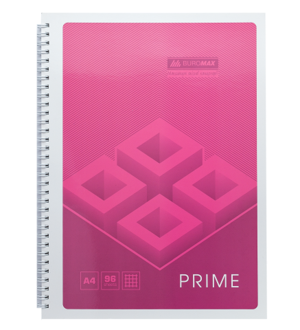 Тетрадь для записейBuromax PRIME А4, 96 листов, клетка, розовая