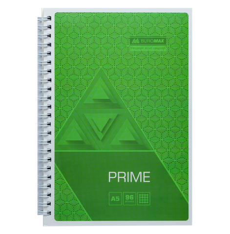 Тетрадь для записей Buromax PRIME А5, 96 листов, клетка, салатовая - №1