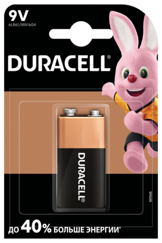 Елемент живлення (батарейка) DURACELL 9V/MN1604 KPN1*10 1 шт.