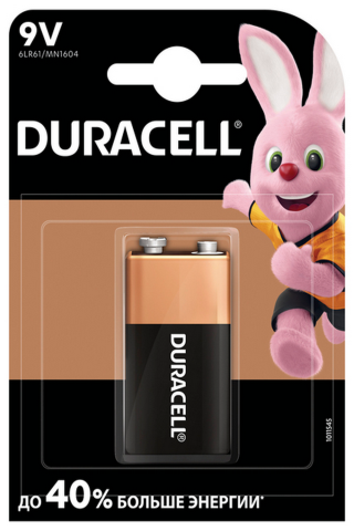 Элемент питания (батарейка) DURACELL 9V/MN1604 KPN1*10 1 шт.