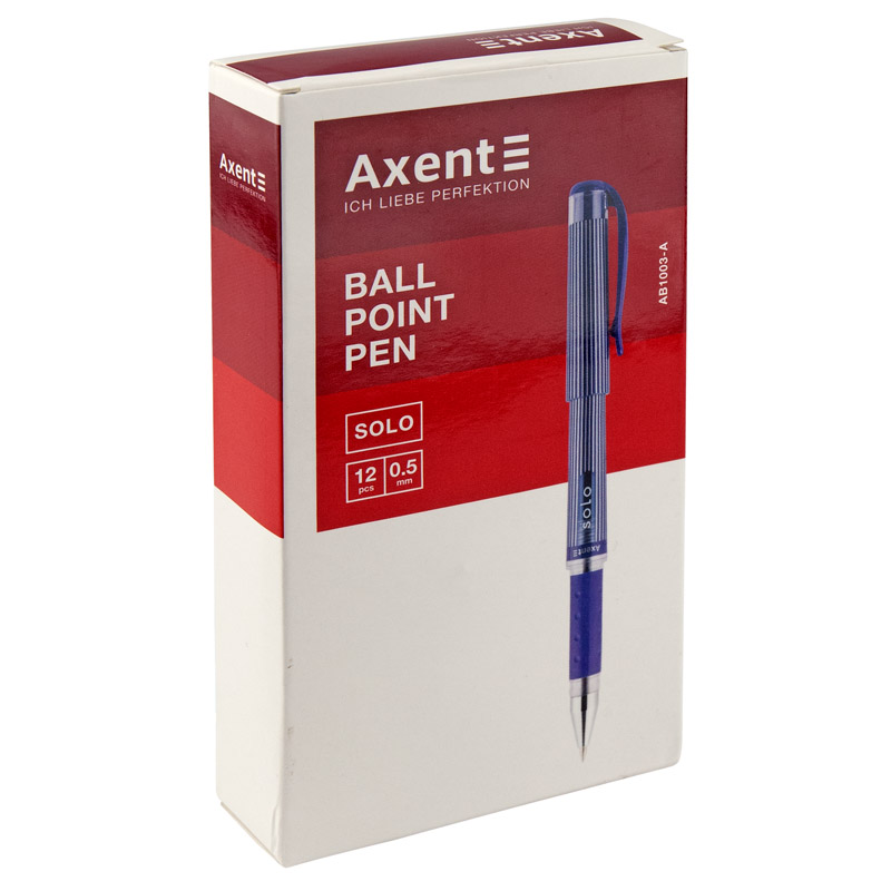 Ручка шариковая Axent Solo AB1003-02-A 0.5 мм, синяя - №2