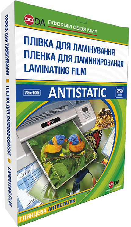 Пленка для ламинирования DA Antistatic глянцевая 250 мкм, 75х105, 100 шт - №1