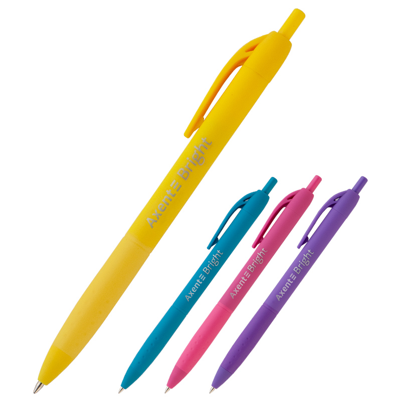 Ручка шариковая автоматическая Axent Bright 0,7 мм, синяя - №1