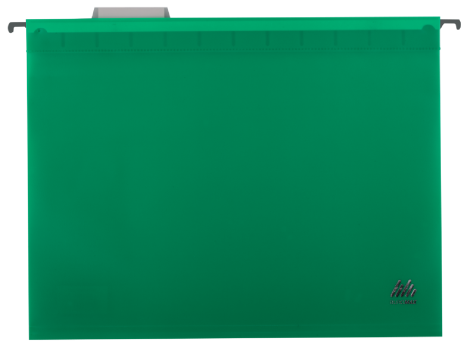 Подвесной файл А4, пластиковый, зелёный - №1