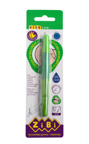 Ручка шариковая для левши с резиновым грипом  ZiBi KIDS Line 0.7, синий - №4