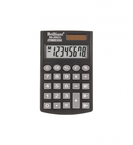 Калькулятор карманный Brilliant BS-200CX, 8 разрядов 2-пит - №1